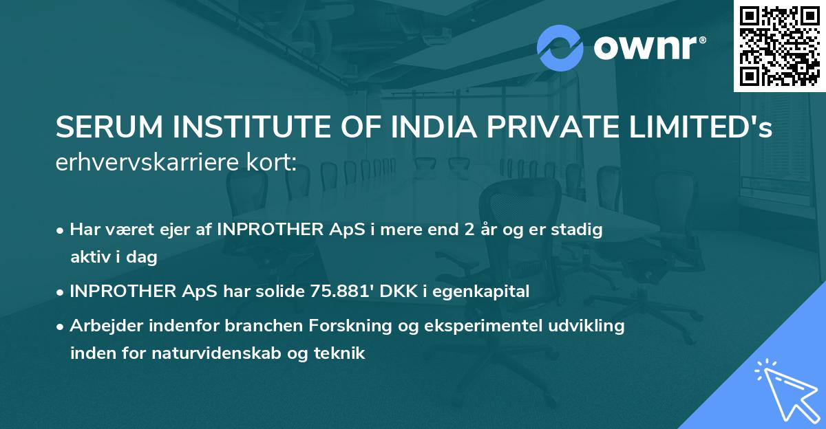 SERUM INSTITUTE OF INDIA PRIVATE LIMITED's erhvervskarriere kort