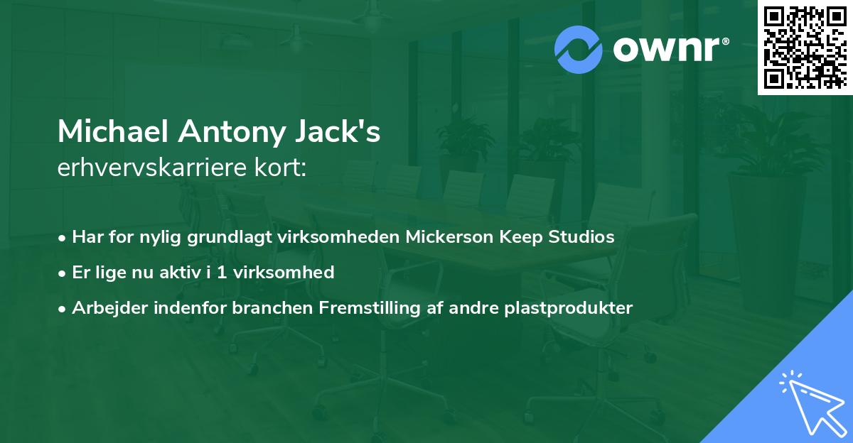 Michael Antony Jack's erhvervskarriere kort