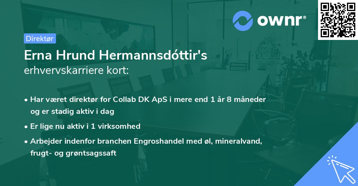 Erna Hrund Hermannsdóttir's erhvervskarriere kort