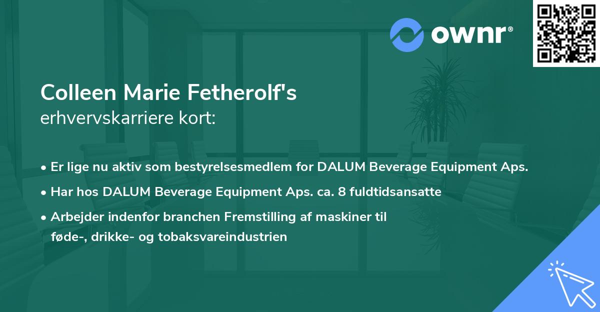 Colleen Marie Fetherolf's erhvervskarriere kort