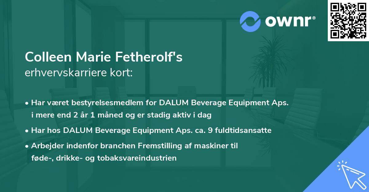 Colleen Marie Fetherolf's erhvervskarriere kort