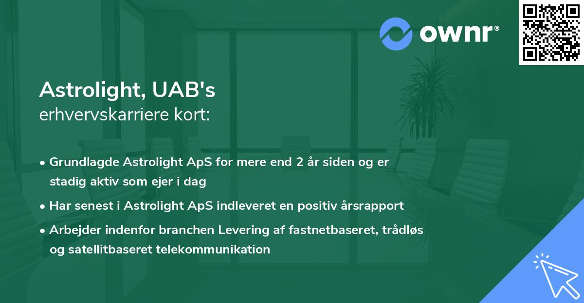Astrolight, UAB's erhvervskarriere kort