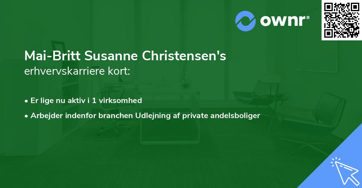 Mai-Britt Susanne Christensen's erhvervskarriere kort