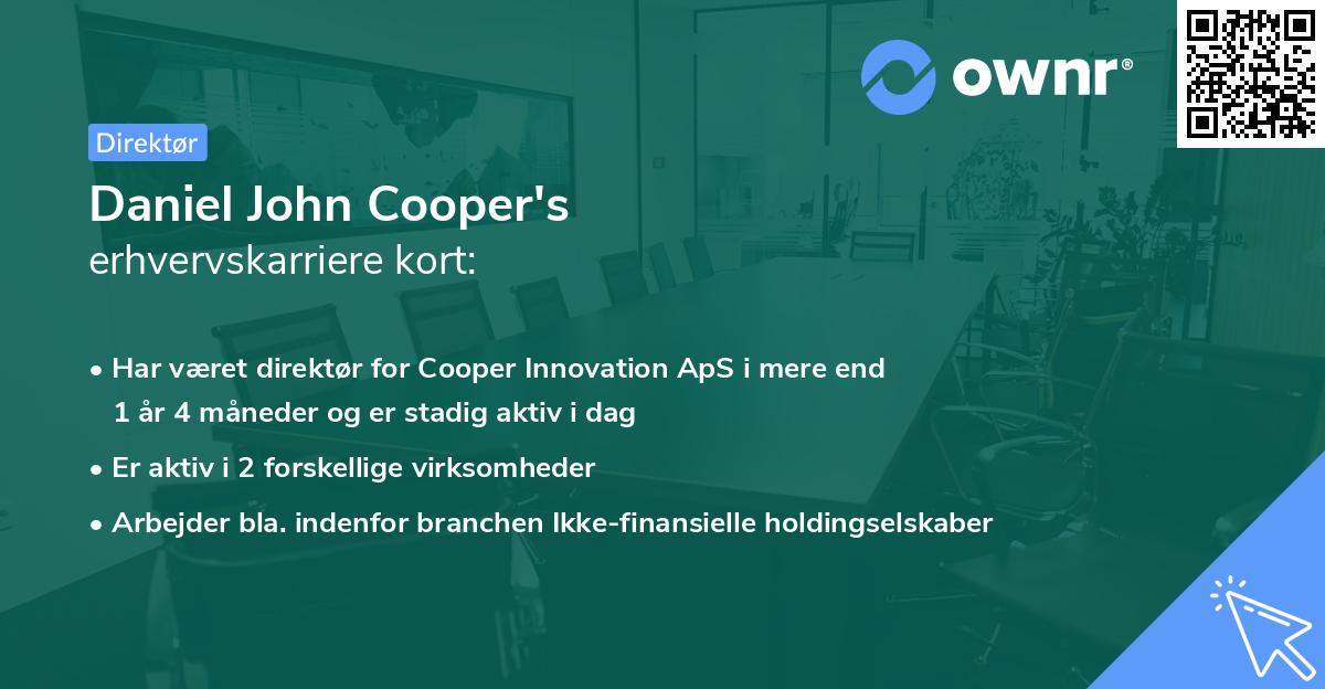 Daniel John Cooper's erhvervskarriere kort