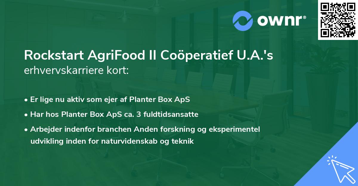 Rockstart AgriFood II Coöperatief U.A.'s erhvervskarriere kort