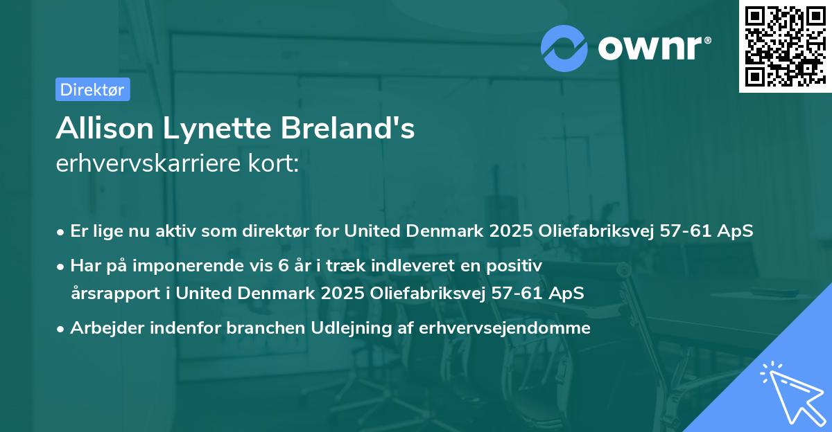 Allison Lynette Breland's erhvervskarriere kort