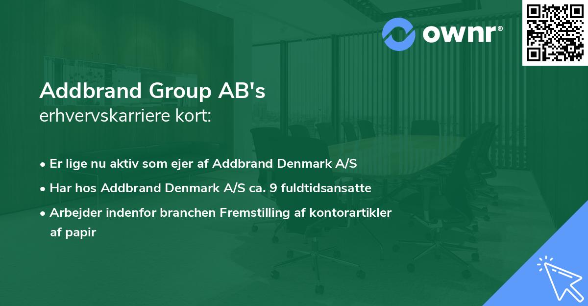 Addbrand Group AB's erhvervskarriere kort