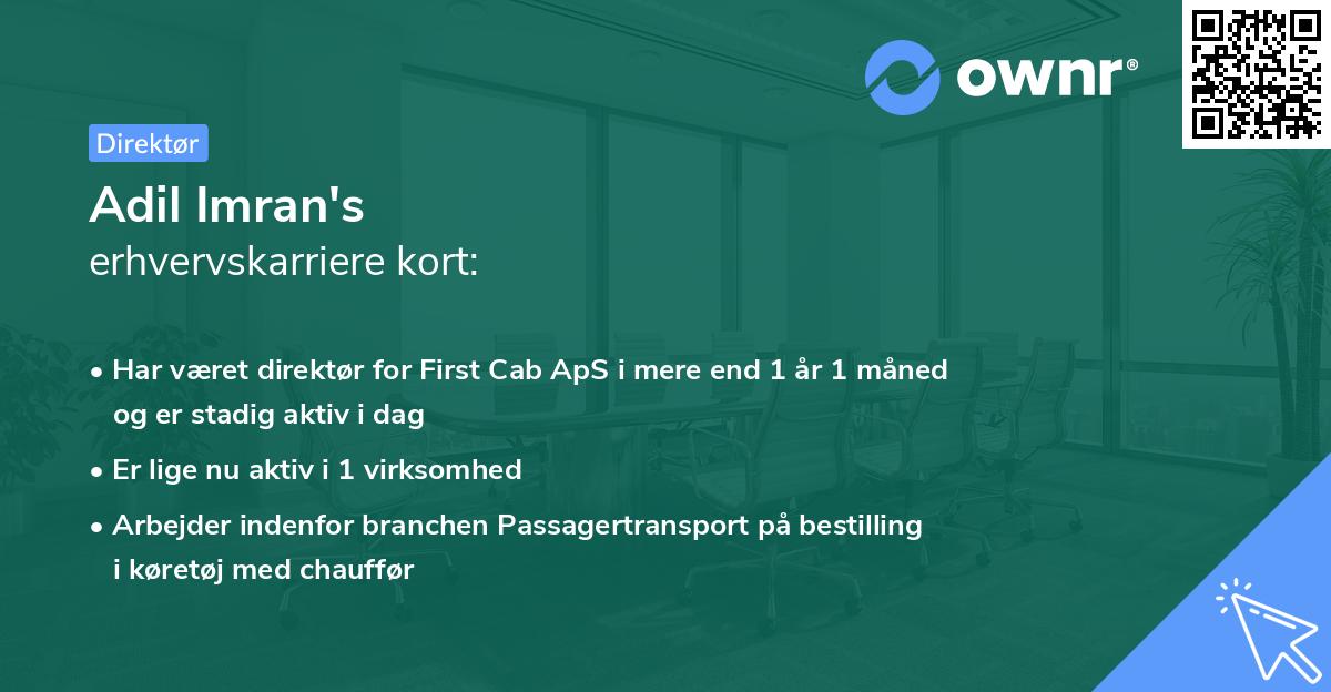 Adil Imran's erhvervskarriere kort