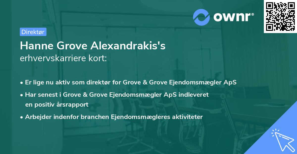 Hanne Grove Alexandrakis's erhvervskarriere kort