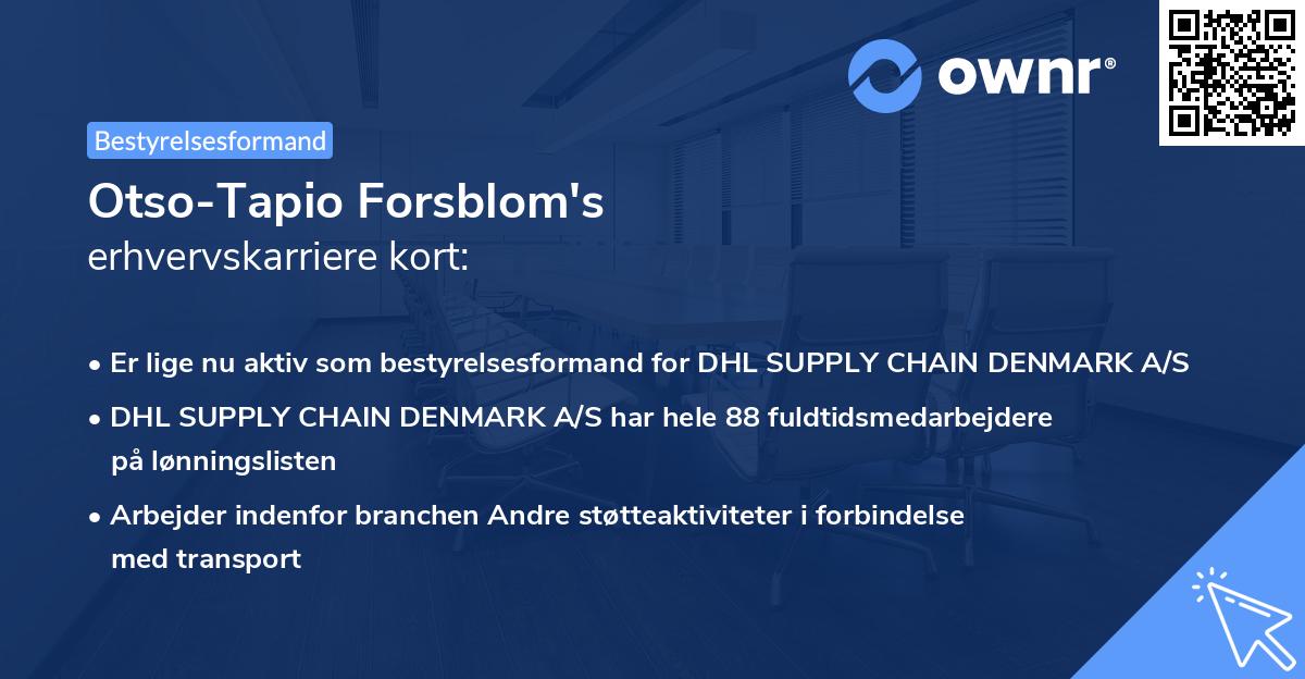 Otso-Tapio Forsblom's erhvervskarriere kort