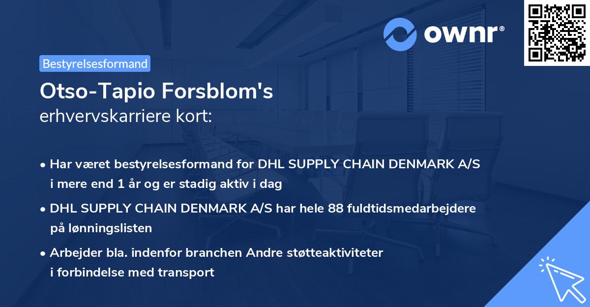 Otso-Tapio Forsblom's erhvervskarriere kort