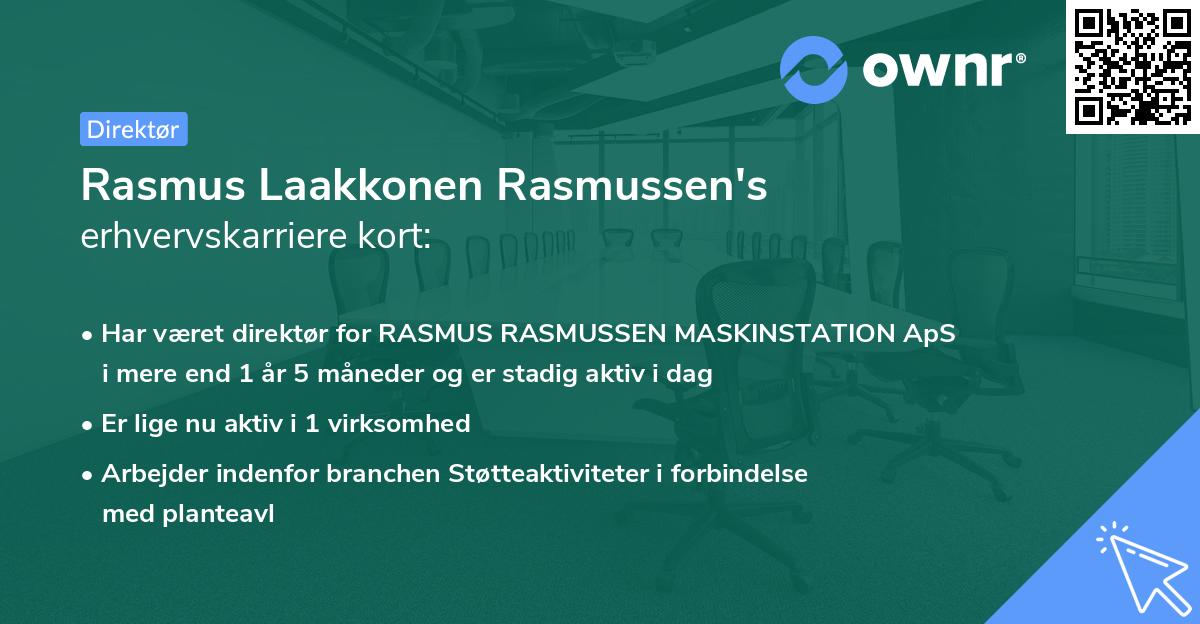 Rasmus Laakkonen Rasmussen's erhvervskarriere kort