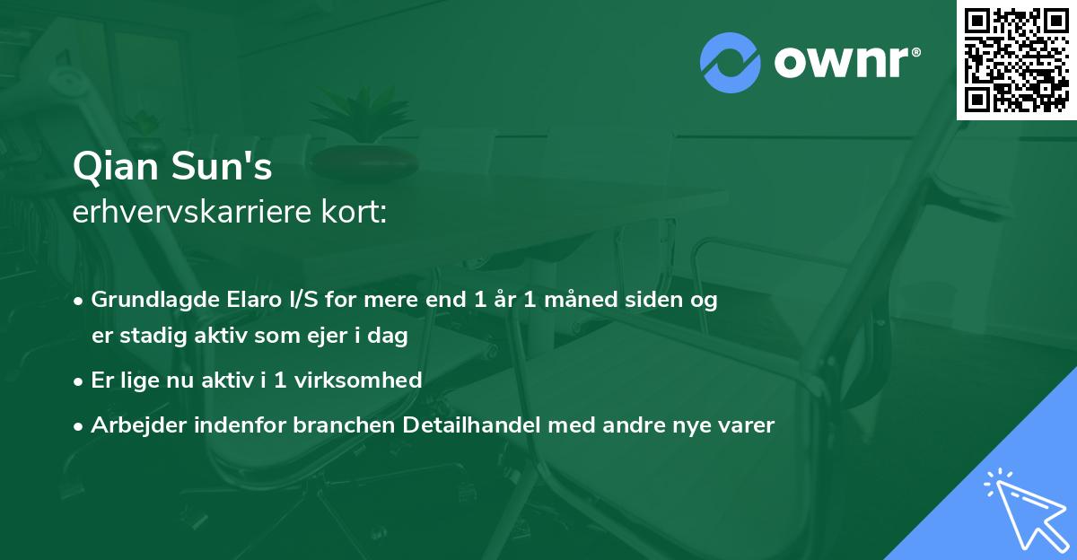 Qian Sun's erhvervskarriere kort