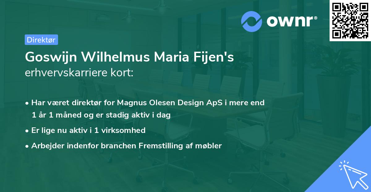 Goswijn Wilhelmus Maria Fijen's erhvervskarriere kort
