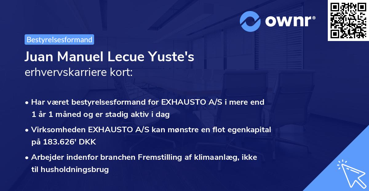 Juan Manuel Lecue Yuste's erhvervskarriere kort