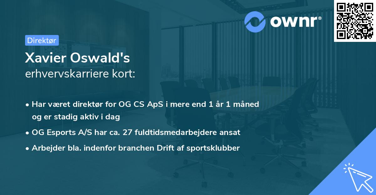 Xavier Oswald's erhvervskarriere kort