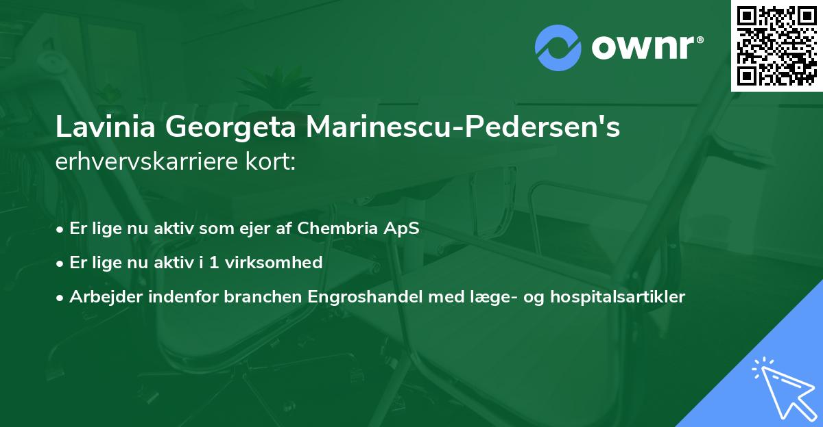 Lavinia Georgeta Marinescu-Pedersen's erhvervskarriere kort