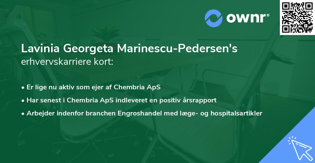 Lavinia Georgeta Marinescu-Pedersen's erhvervskarriere kort
