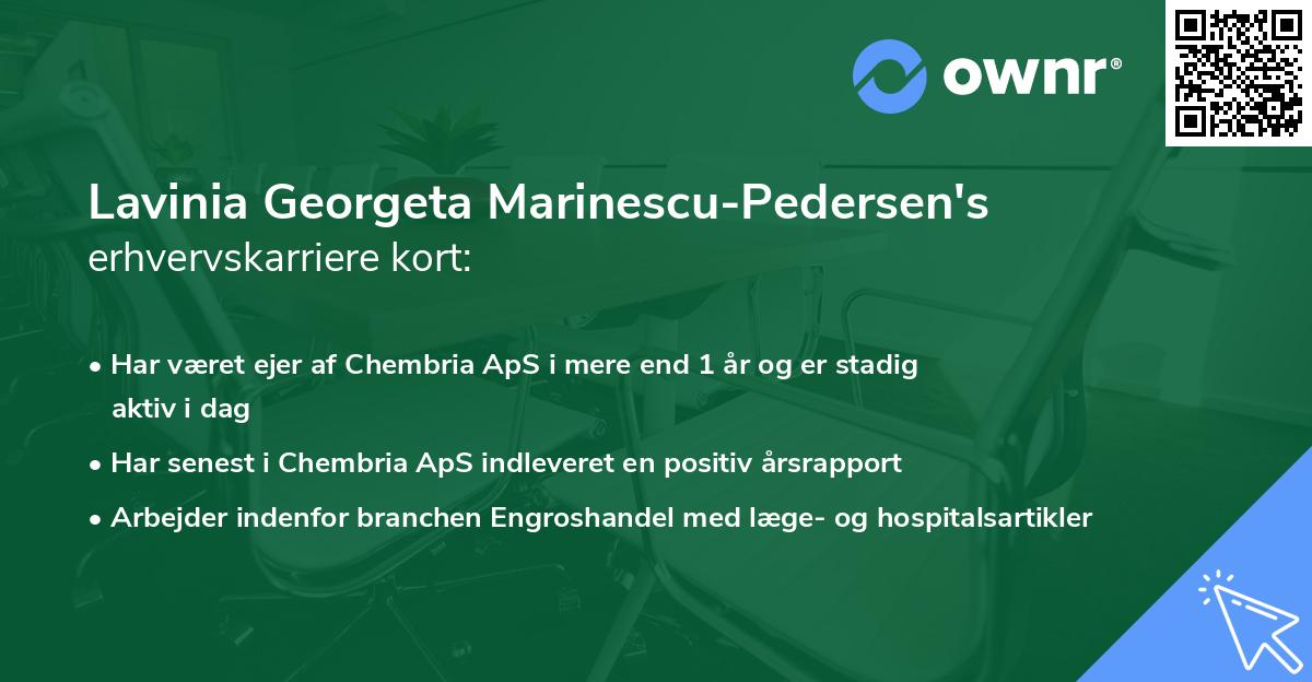 Lavinia Georgeta Marinescu-Pedersen's erhvervskarriere kort