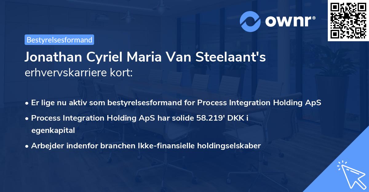 Jonathan Cyriel Maria Van Steelaant's erhvervskarriere kort