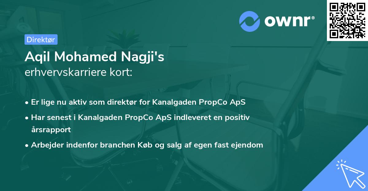 Aqil Mohamed Nagji's erhvervskarriere kort