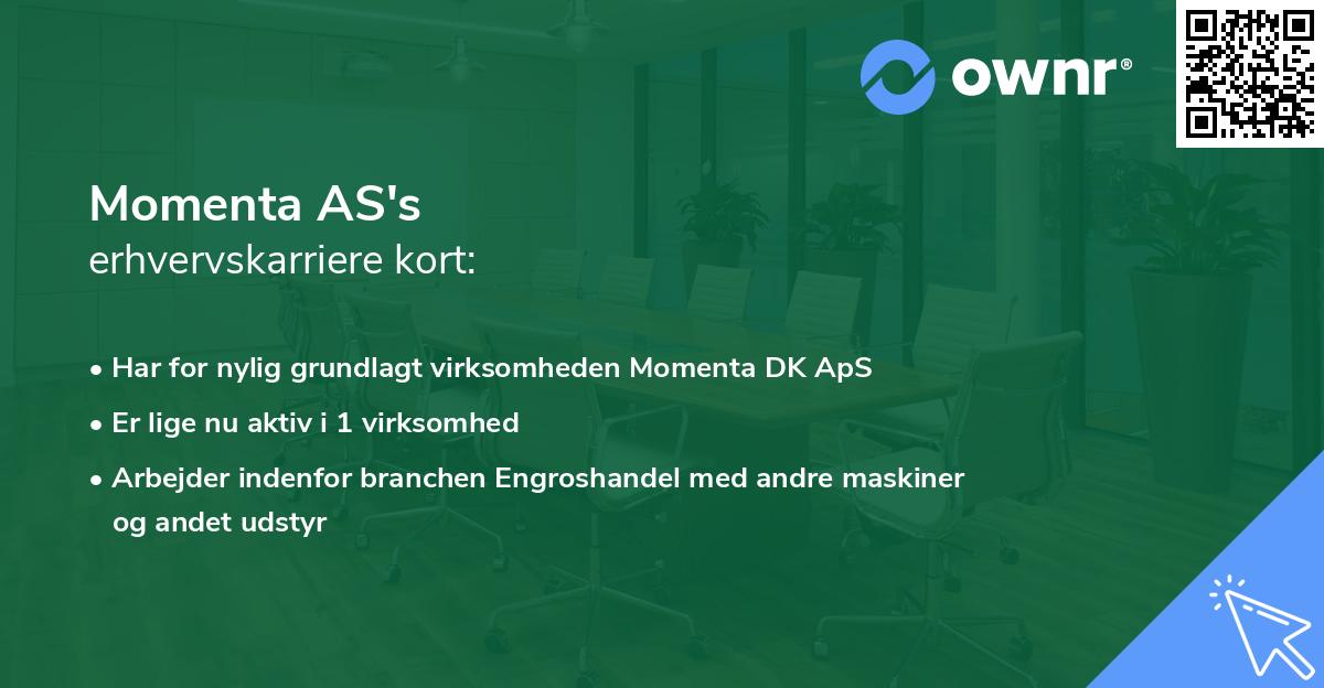 Momenta AS's erhvervskarriere kort