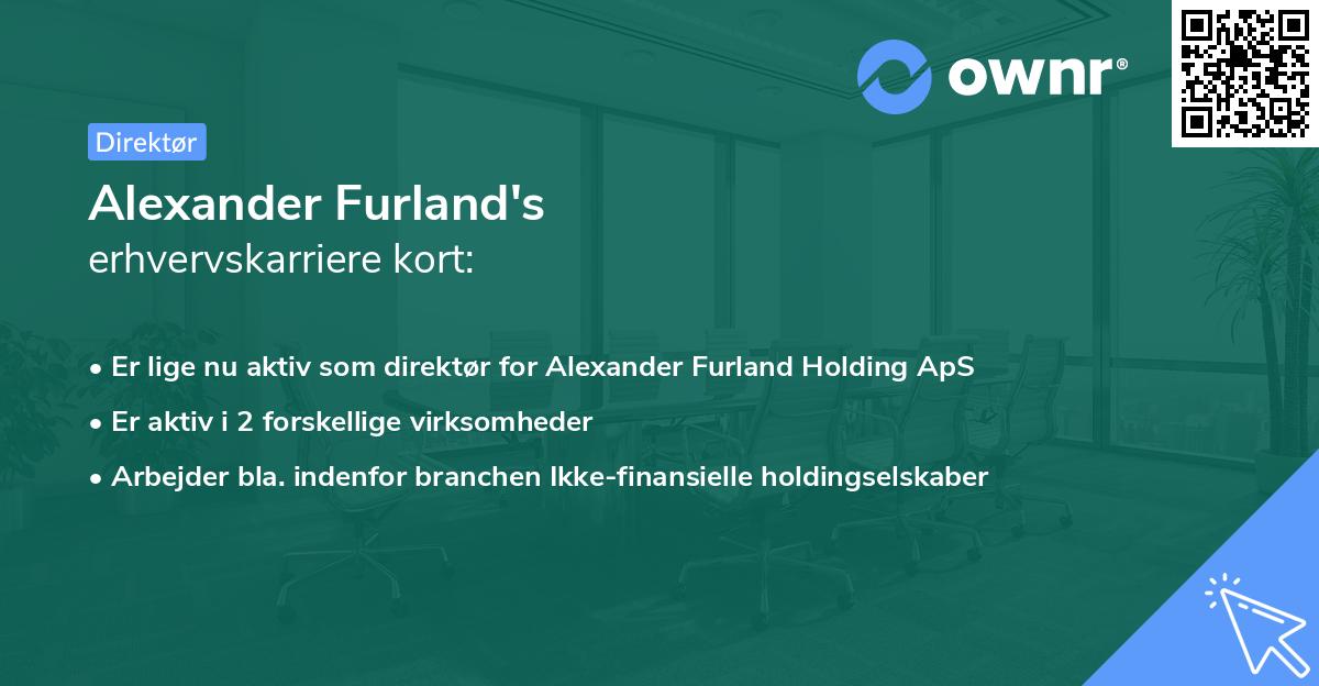 Alexander Furland's erhvervskarriere kort