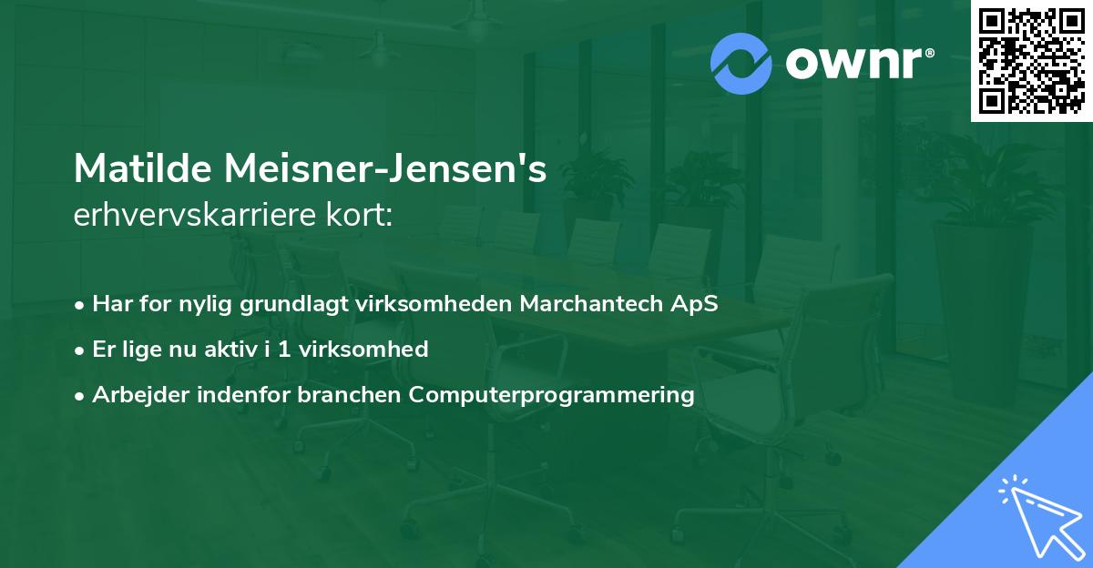 Matilde Meisner-Jensen's erhvervskarriere kort