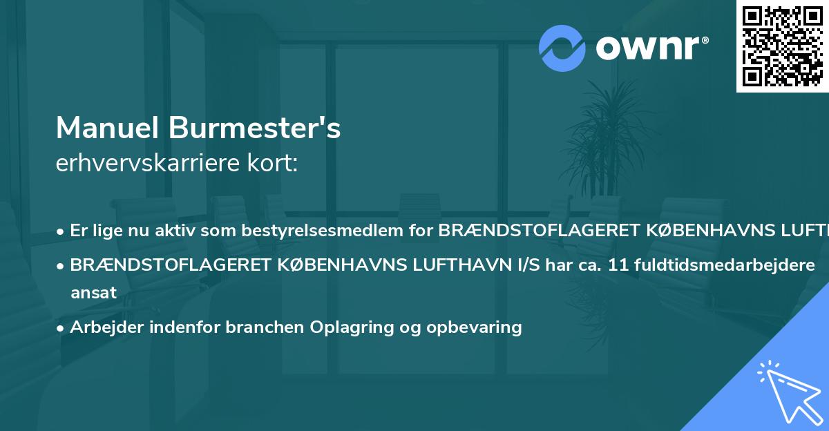 Manuel Burmester's erhvervskarriere kort