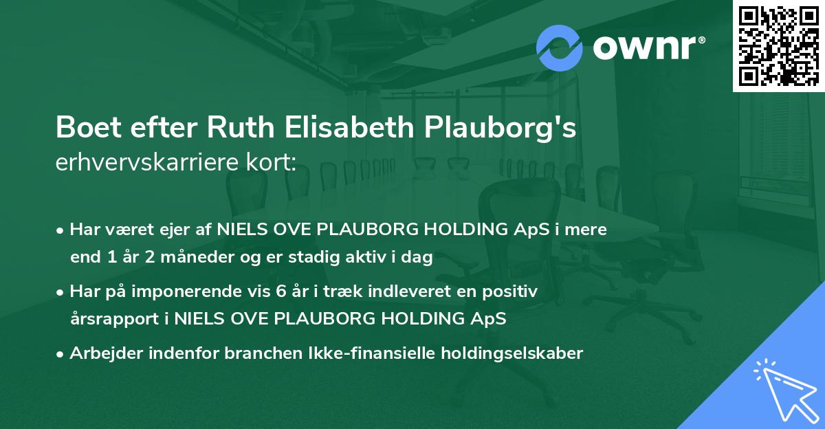 Boet efter Ruth Elisabeth Plauborg's erhvervskarriere kort
