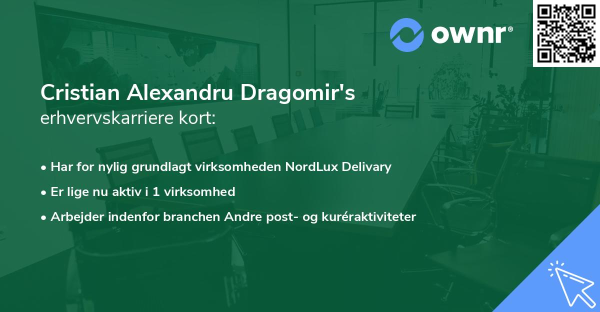 Cristian Alexandru Dragomir's erhvervskarriere kort