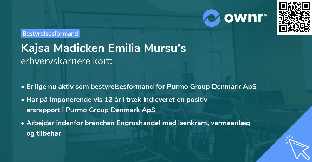 Kajsa Madicken Emilia Mursu's erhvervskarriere kort