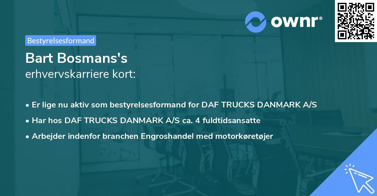 Bart Bosmans's erhvervskarriere kort