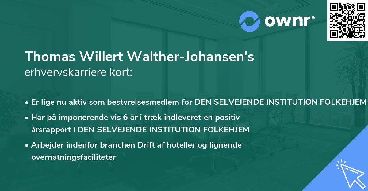 Thomas Willert Walther-Johansen's erhvervskarriere kort