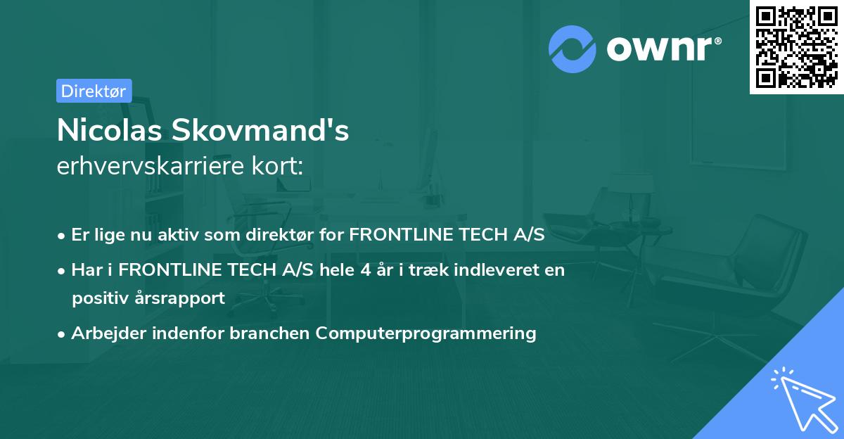 Nicolas Skovmand's erhvervskarriere kort