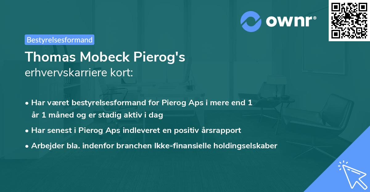 Thomas Mobeck Pierog's erhvervskarriere kort