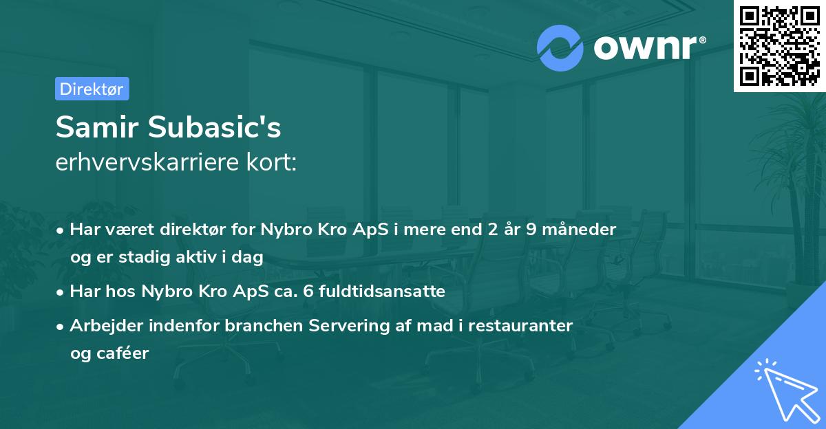 Samir Subasic's erhvervskarriere kort