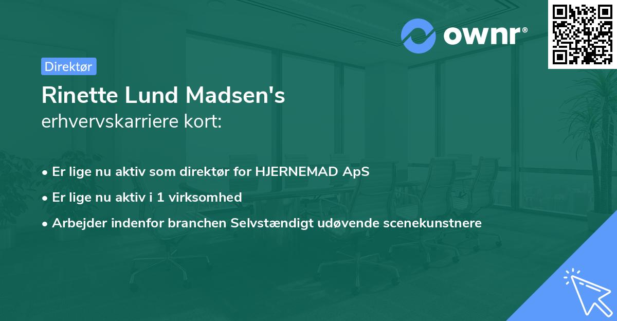 Rinette Lund Madsen's erhvervskarriere kort