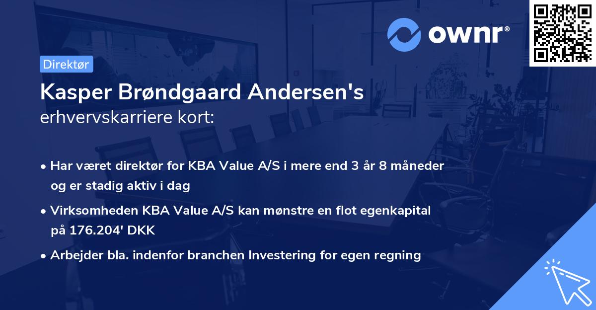 Kasper Brøndgaard Andersen's erhvervskarriere kort