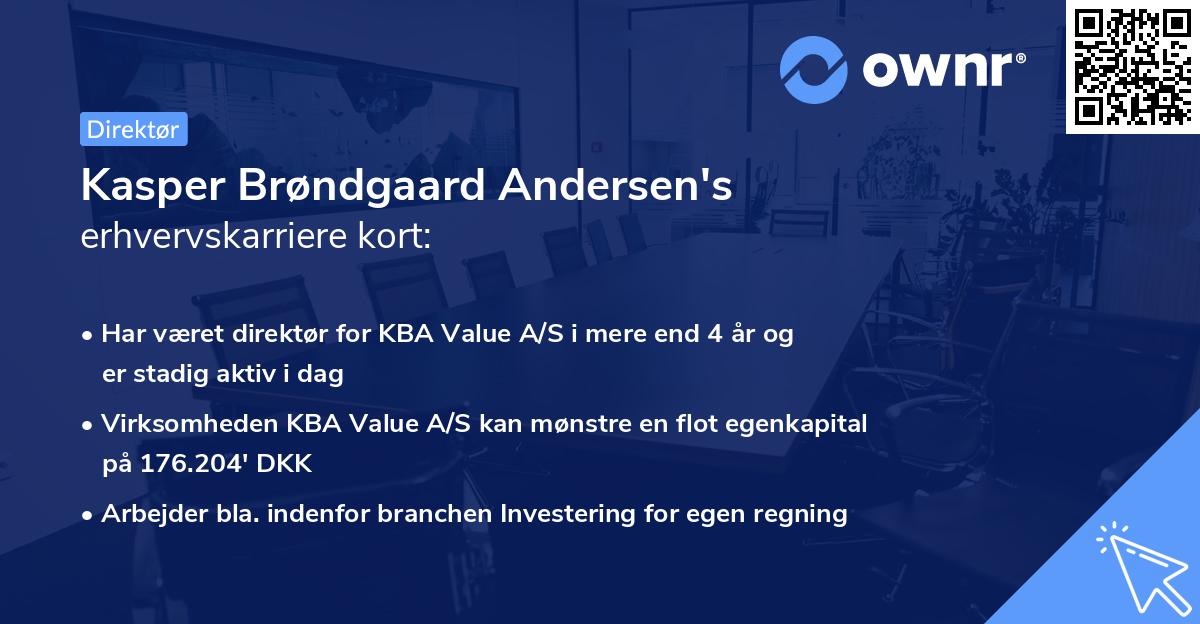 Kasper Brøndgaard Andersen's erhvervskarriere kort