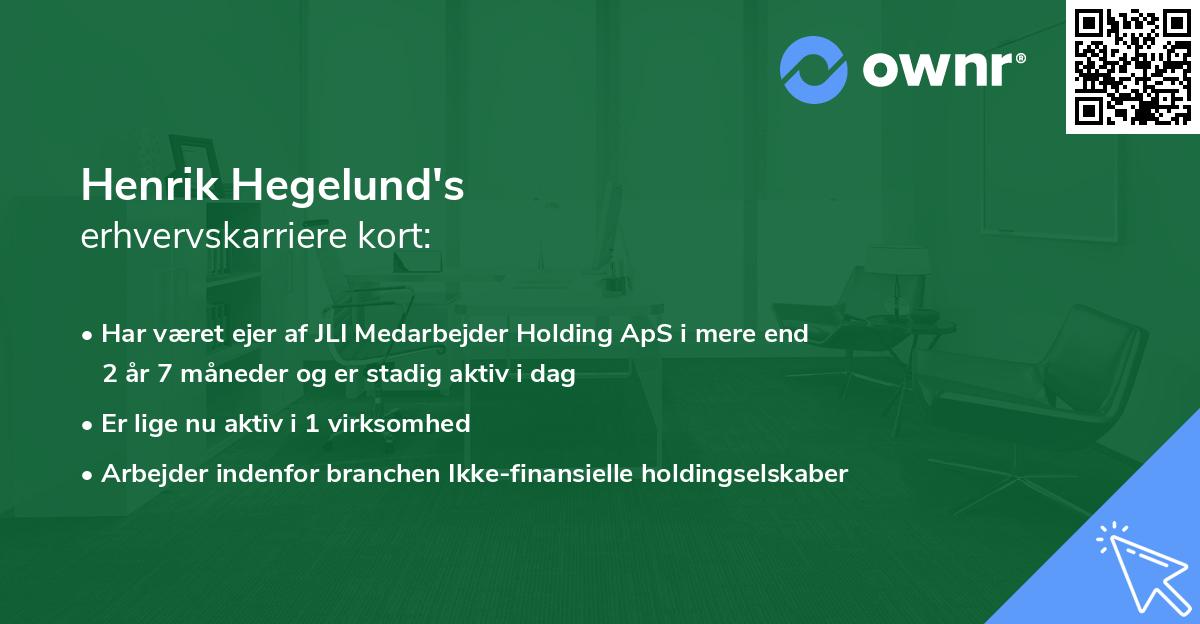 Henrik Hegelund's erhvervskarriere kort