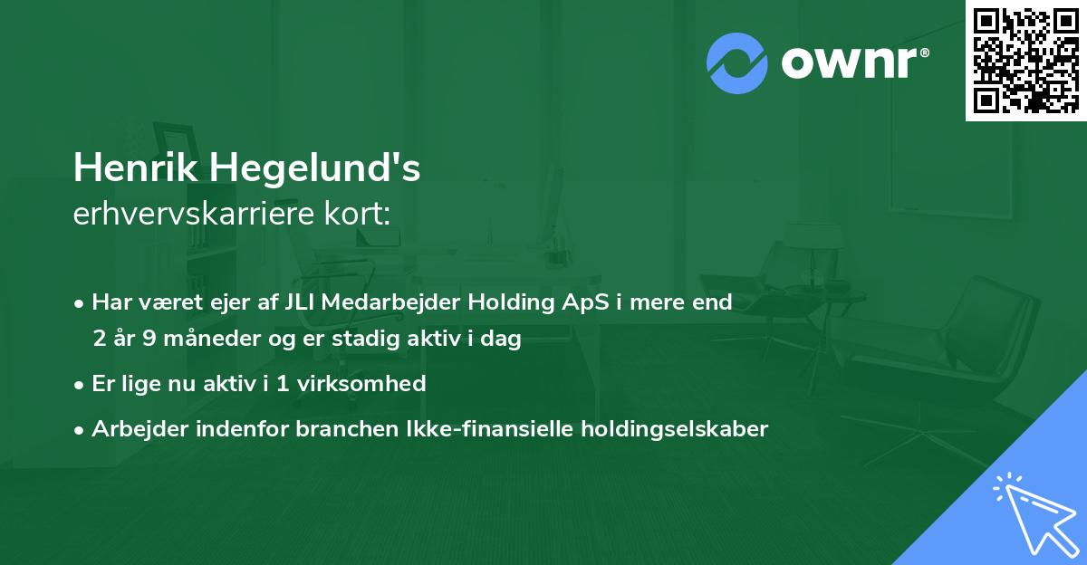 Henrik Hegelund's erhvervskarriere kort