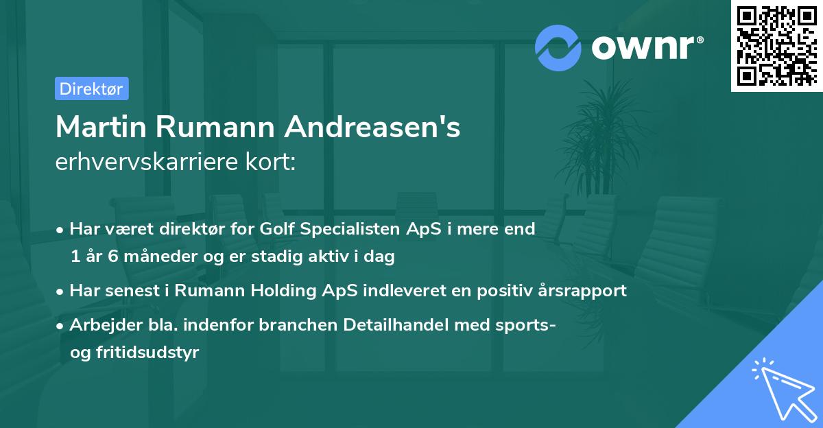 Martin Rumann Andreasen's erhvervskarriere kort