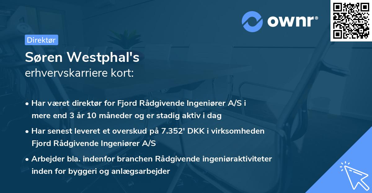 Søren Westphal's erhvervskarriere kort