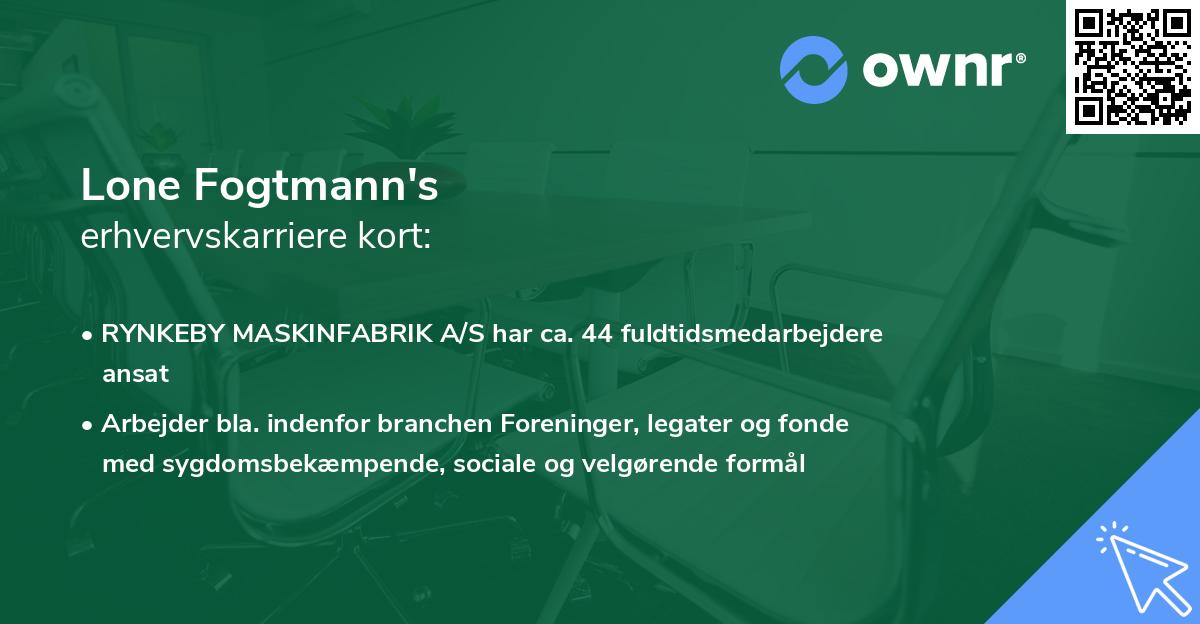 Lone Fogtmann's erhvervskarriere kort