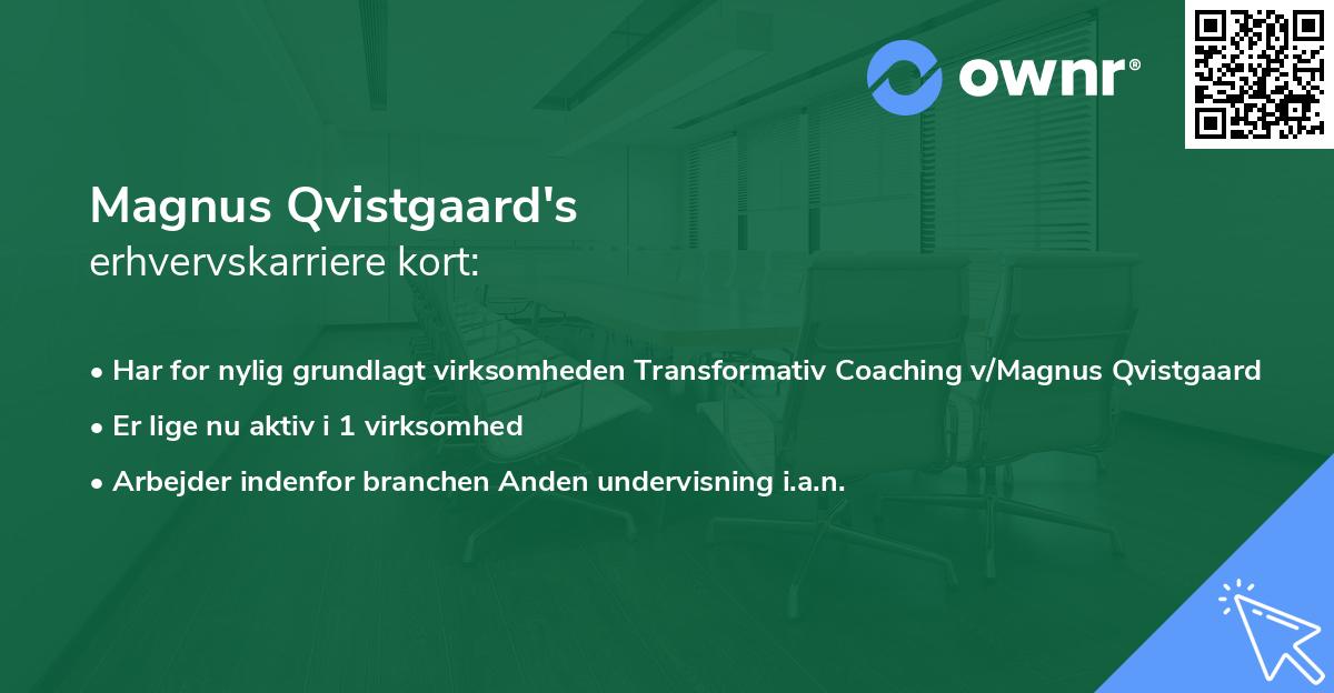 Magnus Qvistgaard's erhvervskarriere kort