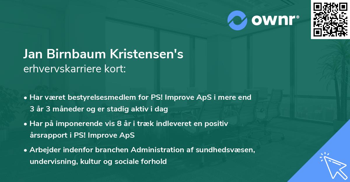 Jan Birnbaum Kristensen's erhvervskarriere kort