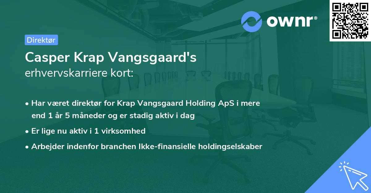 Casper Krap Vangsgaard's erhvervskarriere kort