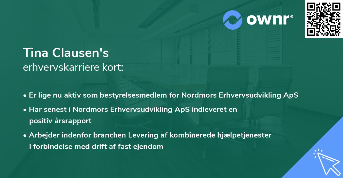 Tina Clausen's erhvervskarriere kort