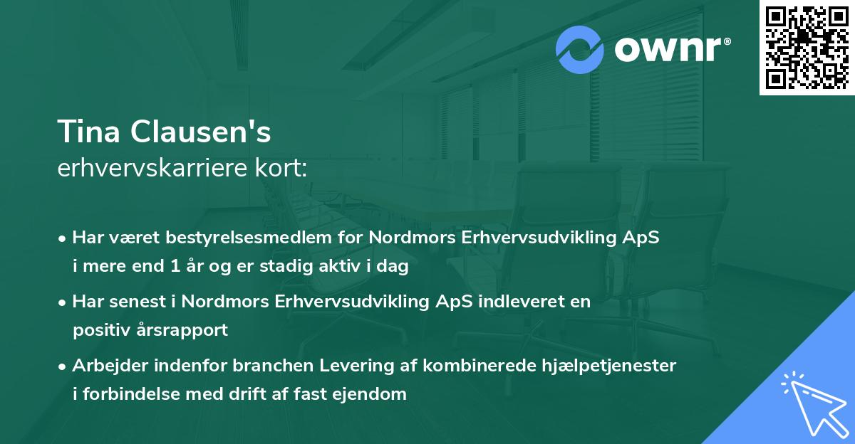 Tina Clausen's erhvervskarriere kort